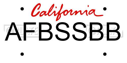 AFBSSBB California License Plate