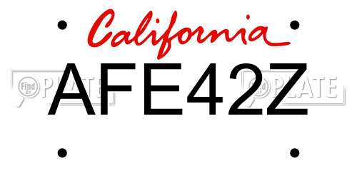 AFE42Z California License Plate