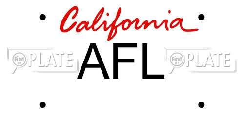 AFL California License Plate