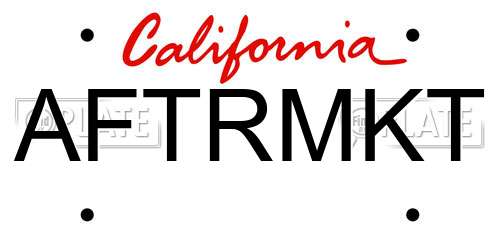AFTRMKT California License Plate
