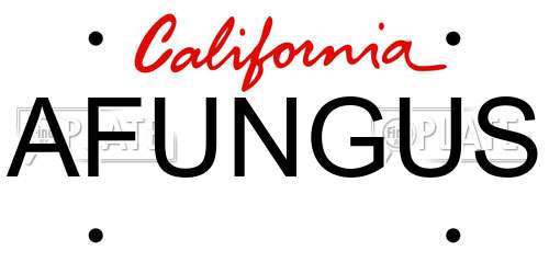 AFUNGUS California License Plate