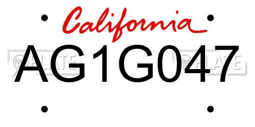 AG1G047 California License Plate