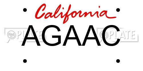 AGAAC California License Plate