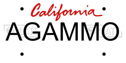 AGAMMO California License Plate