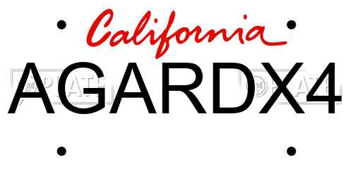 AGARDX4 California License Plate