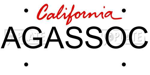 AGASSOC California License Plate