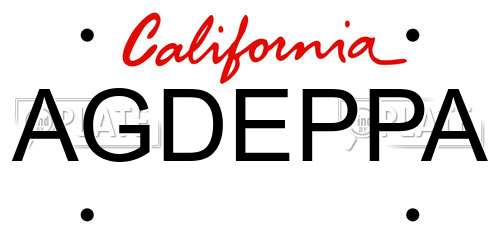 AGDEPPA California License Plate