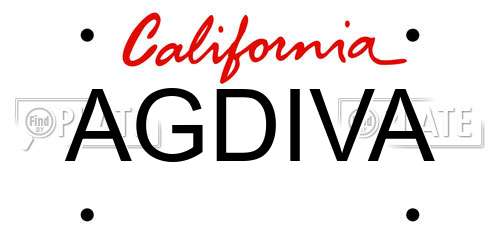 AGDIVA California License Plate