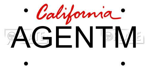 AGENTM California License Plate