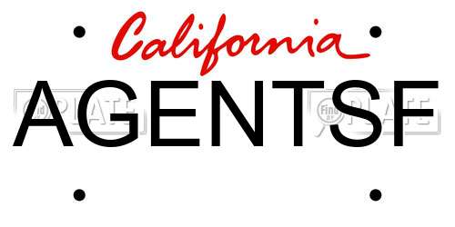 AGENTSF California License Plate