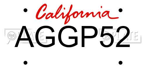 AGGP52 California License Plate