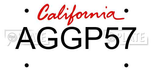 AGGP57 California License Plate
