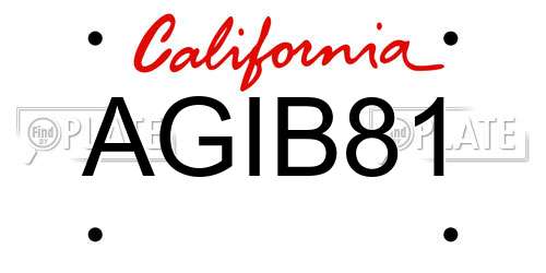 AGIB81 California License Plate