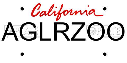 AGLRZOO California License Plate