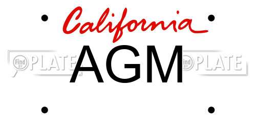 AGM California License Plate