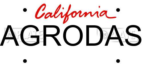 AGRODAS California License Plate