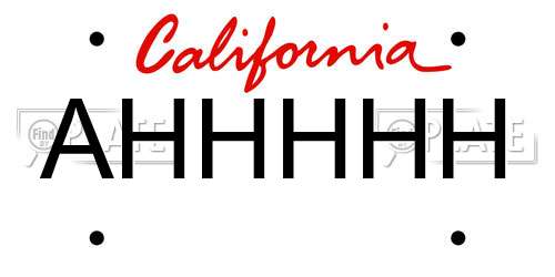 AHHHHH California License Plate