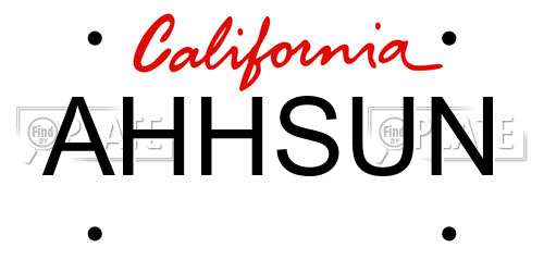 AHHSUN California License Plate