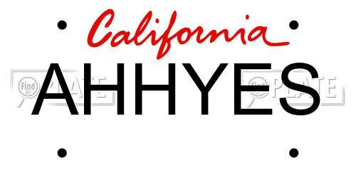 AHHYES California License Plate