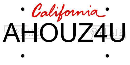AHOUZ4U California License Plate