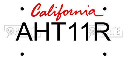 AHT11R California License Plate