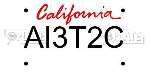 AI3T2C California License Plate