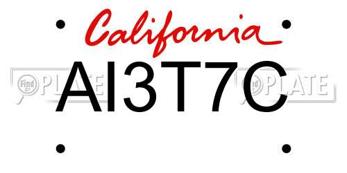 AI3T7C California License Plate