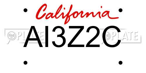 AI3Z2C California License Plate