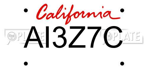 AI3Z7C California License Plate