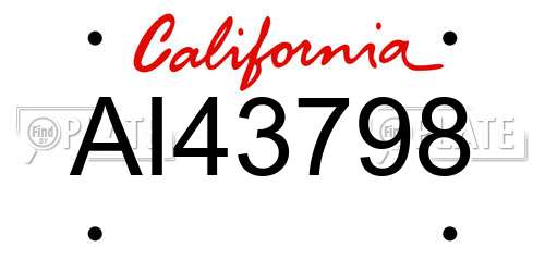 AI43798 California License Plate