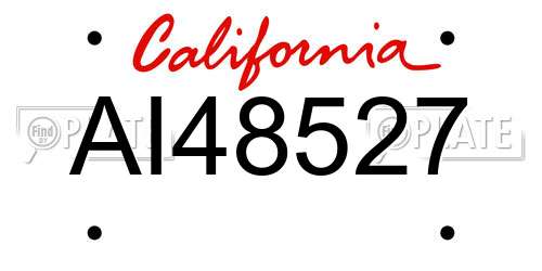 AI48527 California License Plate