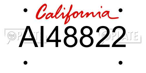 AI48822 California License Plate