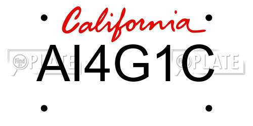 AI4G1C California License Plate