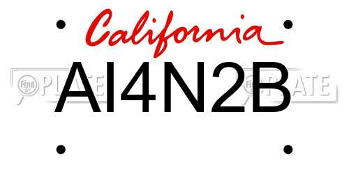 AI4N2B California License Plate