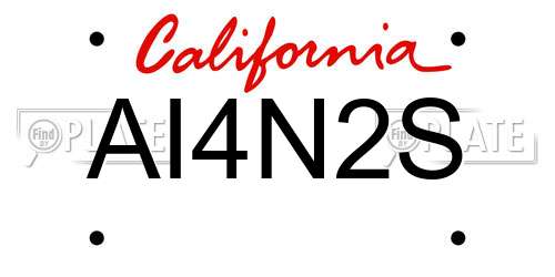 AI4N2S California License Plate