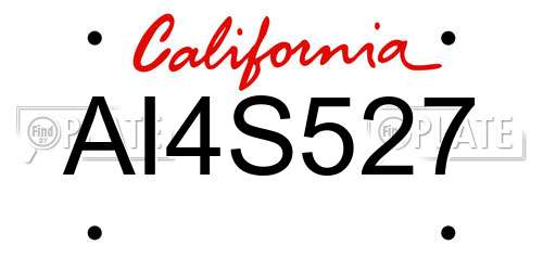 AI4S527 California License Plate