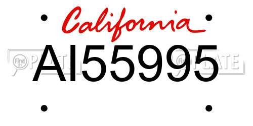 AI55995 California License Plate