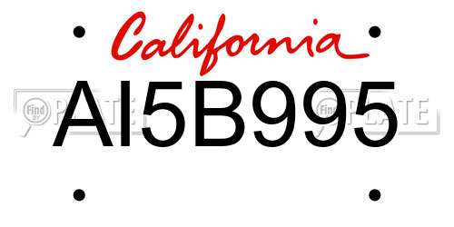 AI5B995 California License Plate