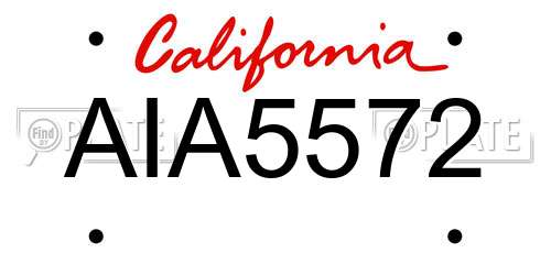 AIA5572 California License Plate