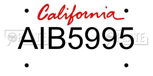 AIB5995 California License Plate