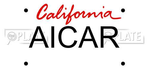 AICAR California License Plate