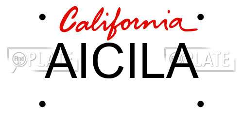 AICILA California License Plate