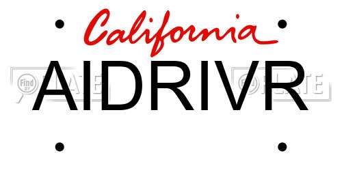 AIDRIVR California License Plate