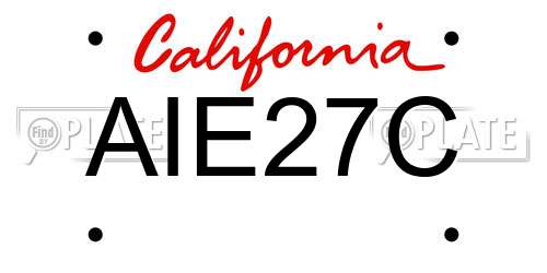 AIE27C California License Plate