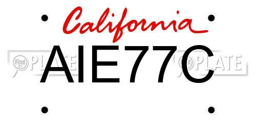 AIE77C California License Plate