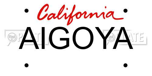 AIGOYA California License Plate