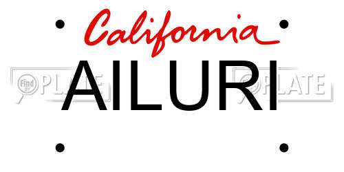 AILURI California License Plate
