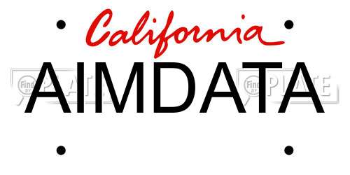 AIMDATA California License Plate