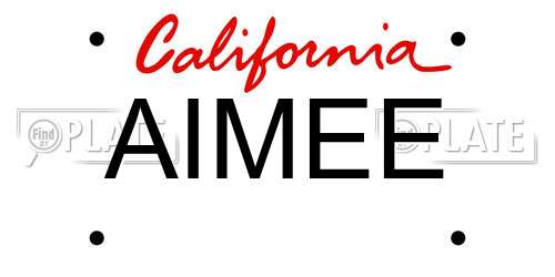 AIMEE California License Plate
