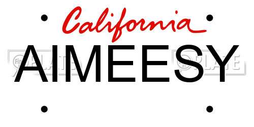 AIMEESY California License Plate